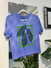 Load image into Gallery viewer, Hand Dyed and Block Printed Begonia Leaf Bamboo Crop Top