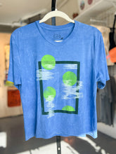Load image into Gallery viewer, Hand Dyed and Block Printed Blue Birch Bamboo Crop Top