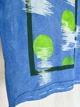 Load image into Gallery viewer, Hand Dyed and Block Printed Blue Birch Bamboo Crop Top