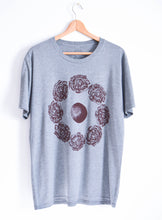 Load image into Gallery viewer, Peony Moon Block Print Bamboo Gender Neutral T-Shirt - Gray