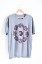 Load image into Gallery viewer, Peony Moon Block Print Bamboo Gender Neutral T-Shirt - Gray