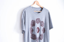 Load image into Gallery viewer, Peony Moon Block Print Bamboo Gender Neutral T-Shirt - Gray