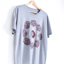 Load image into Gallery viewer, Peony Moon Block Print Bamboo Gender Neutral T-Shirt - Gray