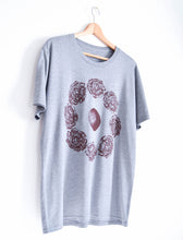 Load image into Gallery viewer, Peony Moon Block Print Bamboo Gender Neutral T-Shirt - Gray