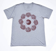 Load image into Gallery viewer, Peony Moon Block Print Bamboo Gender Neutral T-Shirt - Gray