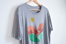 Load image into Gallery viewer, SALE - Landscape Block Print Bamboo Crop Top - Gray