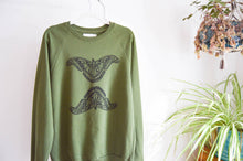 Load image into Gallery viewer, SALE - Olive Moth Block Printed Organic Cotton Sweatshirt