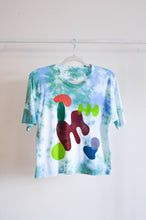 Load image into Gallery viewer, Hand Dyed Shapes Block Printed Bamboo Crop Top