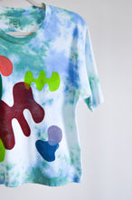 Load image into Gallery viewer, Hand Dyed Shapes Block Printed Bamboo Crop Top