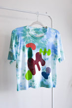 Load image into Gallery viewer, Hand Dyed Shapes Block Printed Bamboo Crop Top
