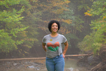 Load image into Gallery viewer, Landscape Block Print Bamboo Gender Neutral T-Shirt - Gray