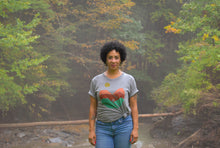 Load image into Gallery viewer, Landscape Block Print Bamboo Gender Neutral T-Shirt - Gray