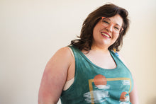 Load image into Gallery viewer, SALE - Hand Dyed and Block Printed Crop Tank - Forest Birch