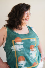 Load image into Gallery viewer, SALE - Hand Dyed and Block Printed Crop Tank - Forest Birch
