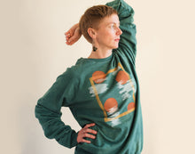 Load image into Gallery viewer, Hand Dyed and Block Printed Crewneck - Forest Birch