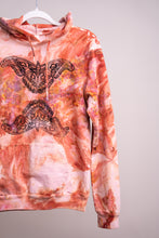 Load image into Gallery viewer, SALE - Block Printed Organic Cotton Tie Dye Hoodie- Rust Moth