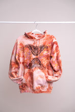 Load image into Gallery viewer, SALE - Block Printed Organic Cotton Tie Dye Hoodie- Rust Moth