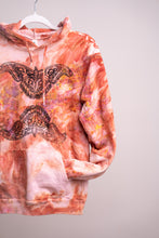 Load image into Gallery viewer, SALE - Block Printed Organic Cotton Tie Dye Hoodie- Rust Moth