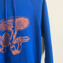 Load image into Gallery viewer, Mushroom Print Organic Cotton Hoodie- Bright Blue
