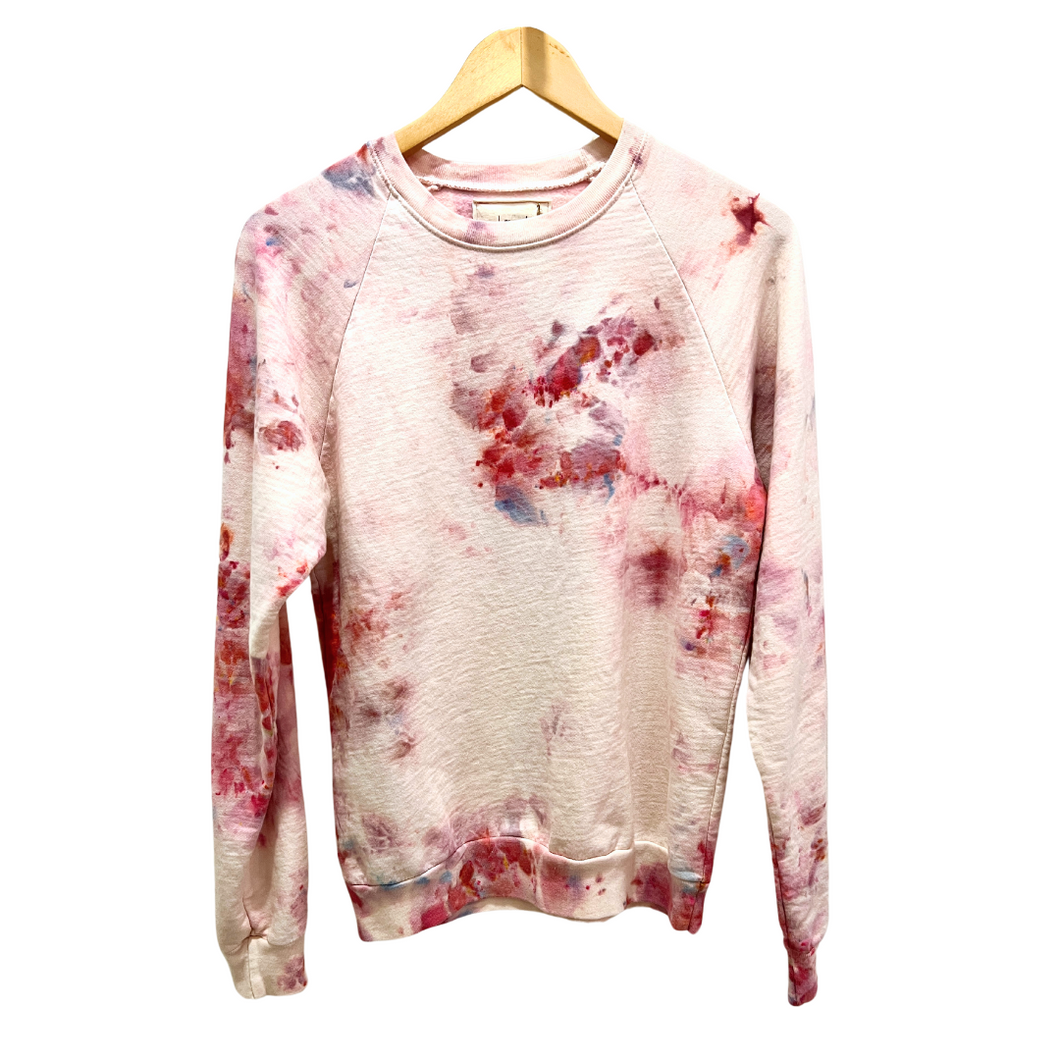 Ice Dyed Organic Cotton Sweatshirt- Powder Pink