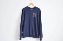Load image into Gallery viewer, Navy Blue Organic Cotton Sweatshirt with Mushroom Print 2.0
