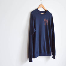 Load image into Gallery viewer, Navy Blue Organic Cotton Sweatshirt with Mushroom Print 2.0
