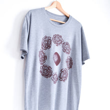 Load image into Gallery viewer, Peony Moon Block Print Bamboo Gender Neutral T-Shirt - Gray
