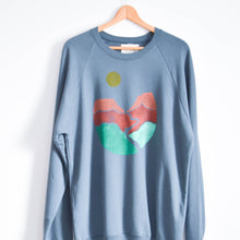 Load image into Gallery viewer, Landscape Block Print Sweatshirt, Long Sleeve Raglan, Crew Neck
