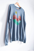 Load image into Gallery viewer, Landscape Block Print Sweatshirt, Long Sleeve Raglan, Crew Neck
