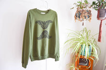 Load image into Gallery viewer, Olive Moth Block Printed Organic Cotton Sweatshirt
