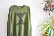 Load image into Gallery viewer, Olive Moth Block Printed Organic Cotton Sweatshirt
