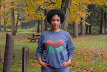 Load image into Gallery viewer, Landscape Block Print Sweatshirt, Long Sleeve Raglan, Crew Neck
