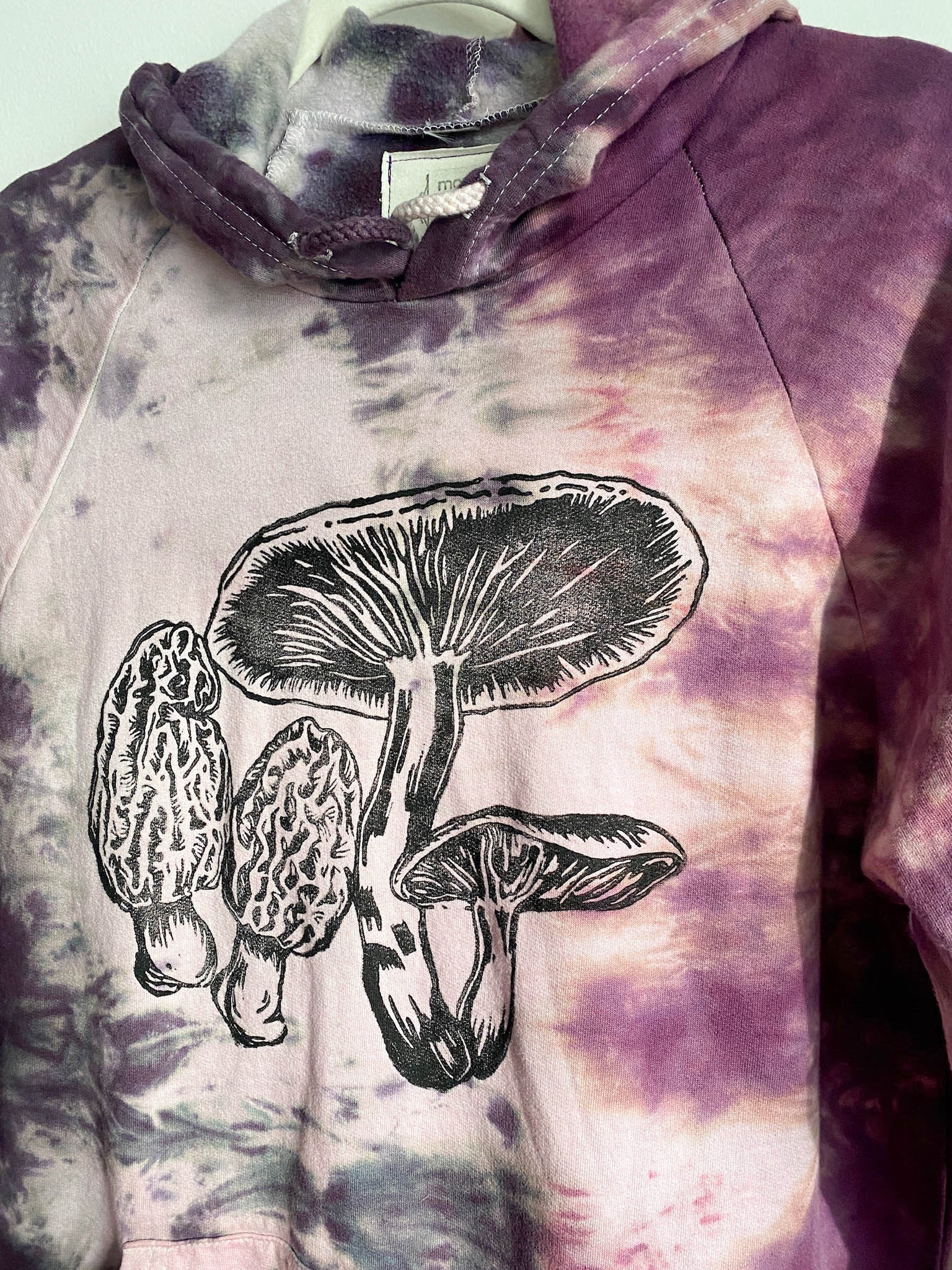 Organic Cotton Tie Dye Hoodie with Mushroom Print – May and Mary