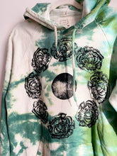 Load image into Gallery viewer, Organic Cotton Tie Dye Hoodie with Peony Moon Print
