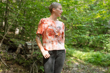 Load image into Gallery viewer, Hand dyed and Block Printed Bamboo Crop Top - Rust Moth
