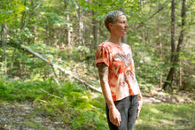 Load image into Gallery viewer, Hand dyed and Block Printed Bamboo Crop Top - Rust Moth SALE
