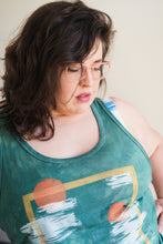 Load image into Gallery viewer, SALE - Hand Dyed and Block Printed Crop Tank - Forest Birch
