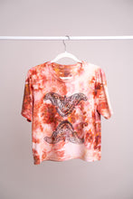 Load image into Gallery viewer, Hand dyed and Block Printed Bamboo Crop Top - Rust Moth SALE
