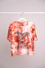 Load image into Gallery viewer, Hand dyed and Block Printed Bamboo Crop Top - Rust Moth
