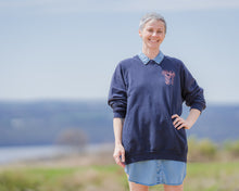Load image into Gallery viewer, Navy Blue Organic Cotton Sweatshirt with Mushroom Print 2.0

