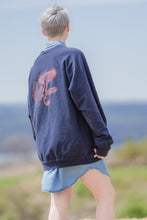 Load image into Gallery viewer, Navy Blue Organic Cotton Sweatshirt with Mushroom Print 2.0
