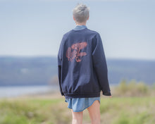Load image into Gallery viewer, Navy Blue Organic Cotton Sweatshirt with Mushroom Print 2.0
