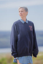 Load image into Gallery viewer, Navy Blue Organic Cotton Sweatshirt with Mushroom Print 2.0
