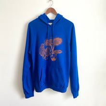 Load image into Gallery viewer, Mushroom Print Organic Cotton Hoodie- Bright Blue
