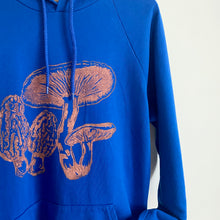 Load image into Gallery viewer, Mushroom Print Organic Cotton Hoodie- Bright Blue
