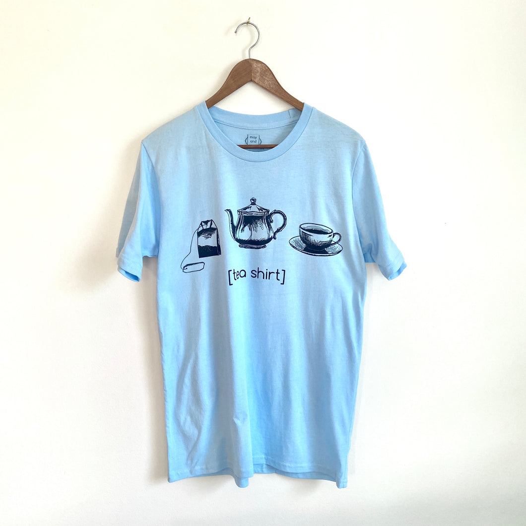 Tea Shirt - Short Sleeve Organic Cotton - Sky Blue