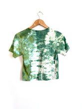 Load image into Gallery viewer, Mushroom Print on Green Tie Dye Crop Top - XS
